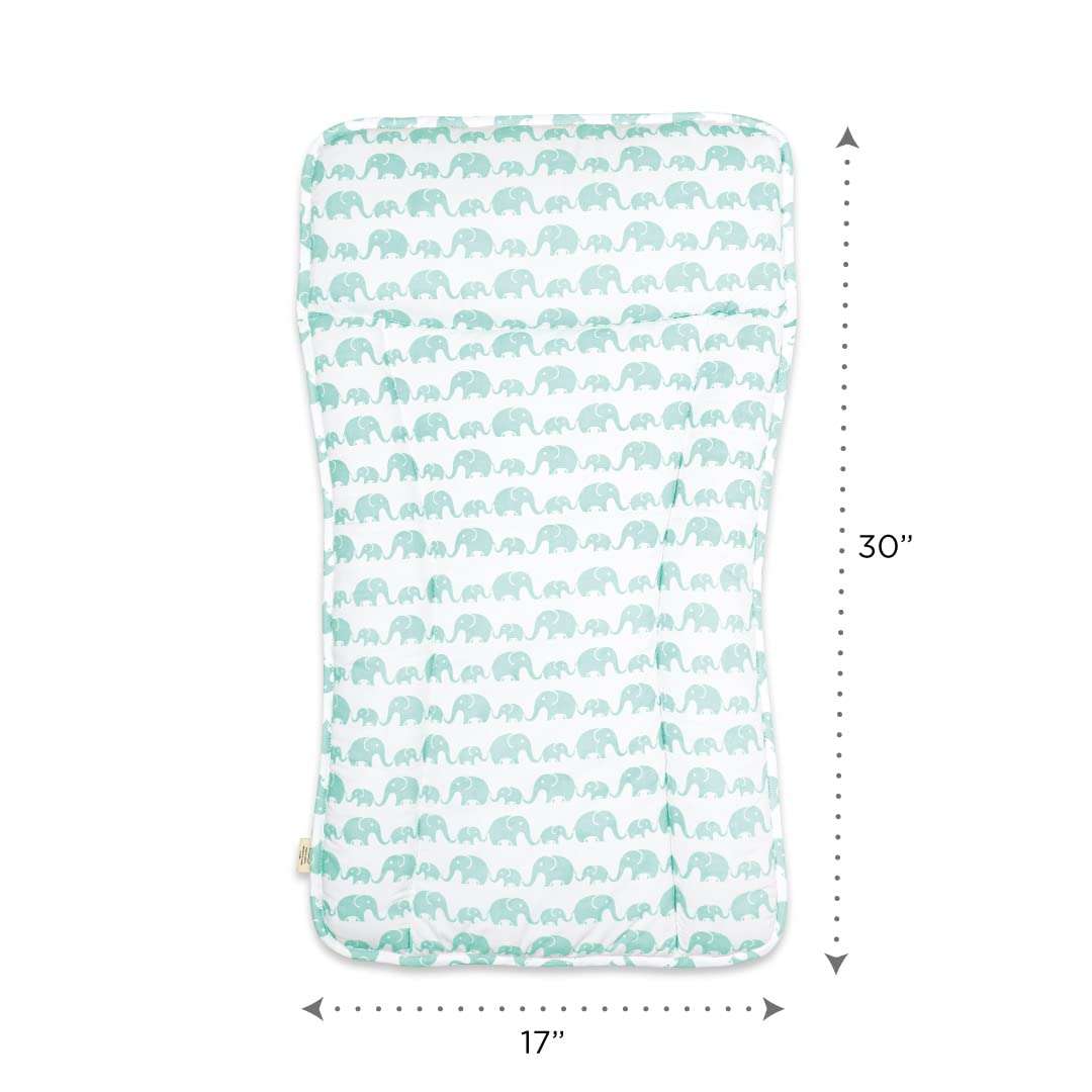 Masilo Organic Cotton Baby Changing Mat, Reversible/Non Allergic/Unisex, Newborn Baby Essentials, 76cm x 43cm x 2.5cm, Elephant Green 4