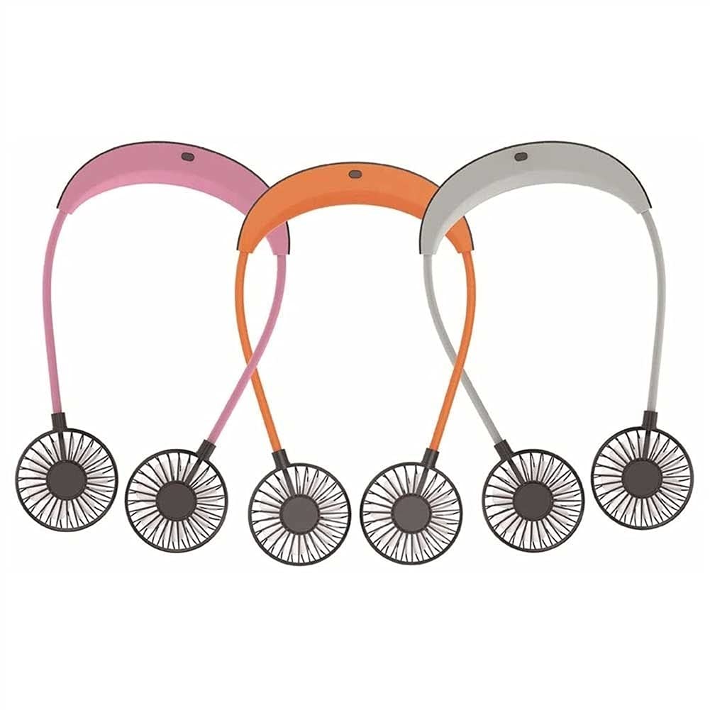 VSULZVNU Hanging Neck Fan, Hands-Free Fan Necklace USB Charged Mini Fan Portable USB Personal Fan with USB Cable 4 Speeds and 360 Degree Rotation for Outdoor Sport Low Noise Design (Color : Orange) 5