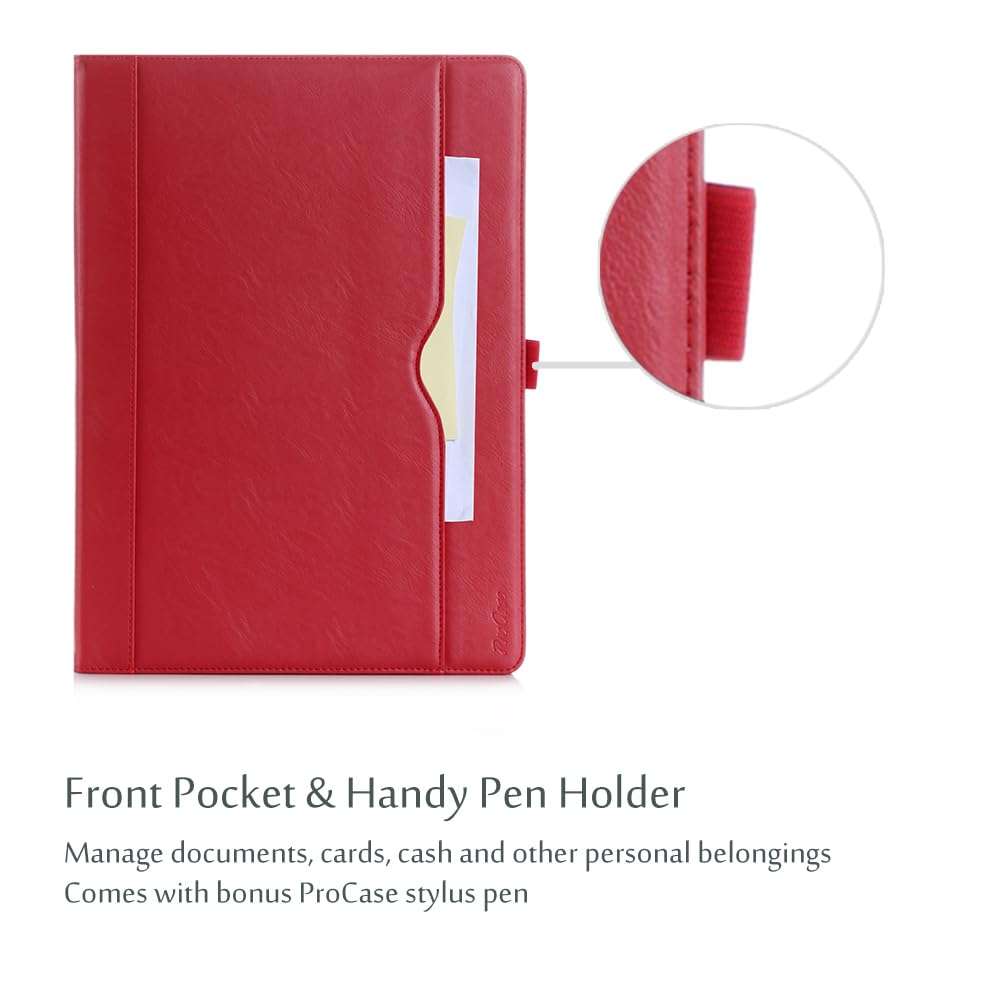 ProCase for iPad Pro 12.9 2017/2015 Case (1st & 2nd Generation), Stand Folio Case Cover for iPad Pro 12.9 Inch (Old Model 2017/2015), with Multiple Viewing Angles, Pencil Holder -Red 6