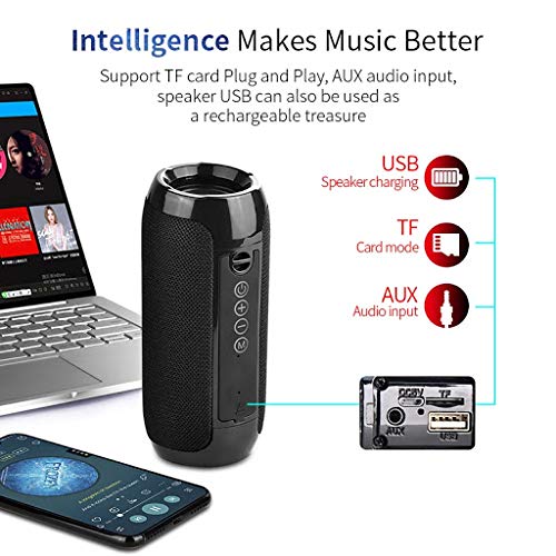 TG117 BT Outdoor Speaker Waterproof Portable Wireless Column Loudspeaker Box with TF Card FM Radio (Black) 2