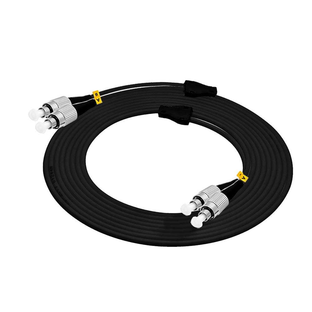 Jeirdus 20M FC to FC 10G OM3 Outdoor Armored Duplex 50/125 Fiber Optic Cable Jumper Optical Patch Cord 20Meters 65FT Multimode FC-FC 3