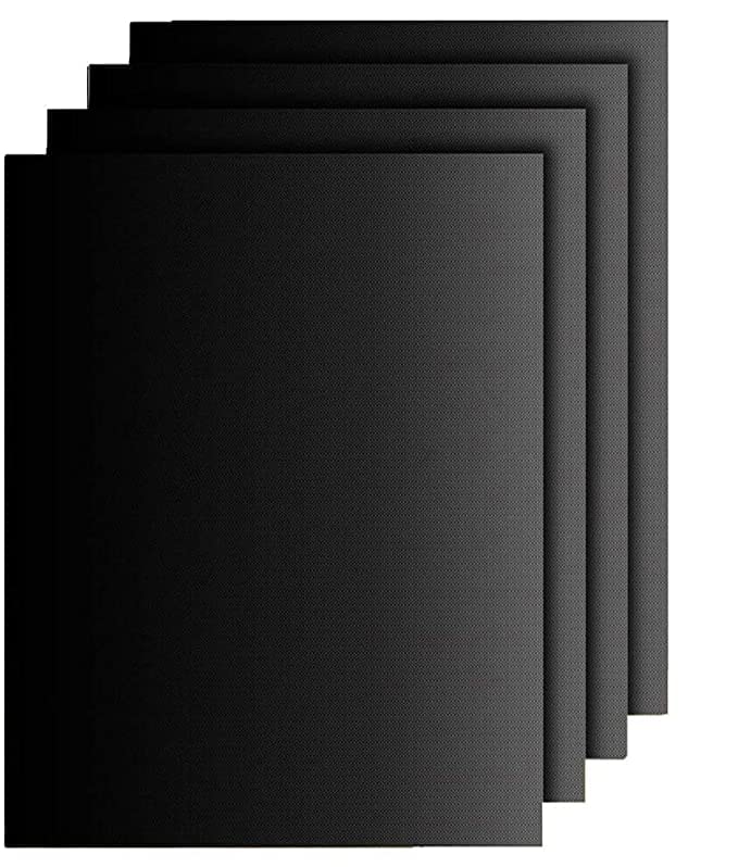 Kienlix Grill Mat Set of 4-100% Non-Stick BBQ Grill Mats, Heavy Duty, Reusable, and Easy to Clean - Works on Electric Grill Gas Charcoal BBQ - 15.75 x 13-Inch, Black 1
