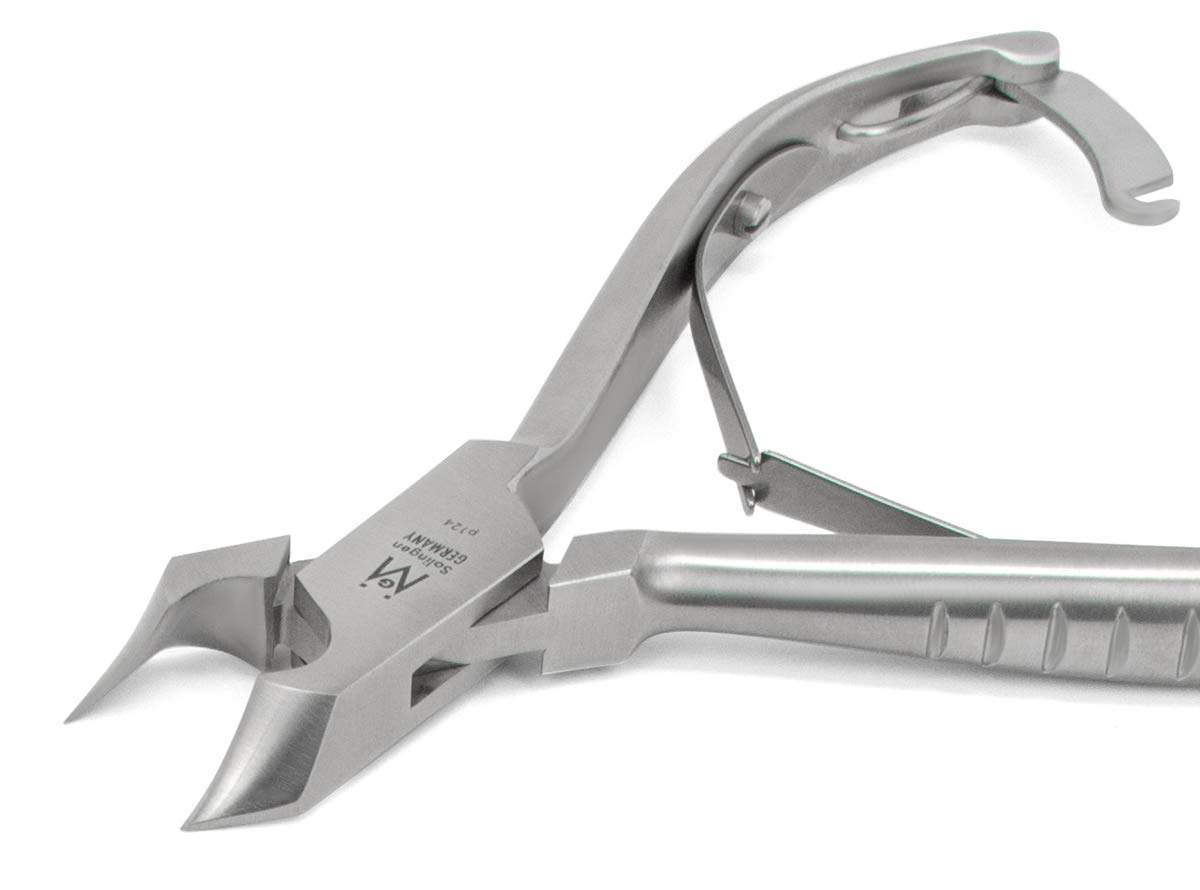 p124 - Pedicure Toenail Front Cutters FINOX Surgical Stainless Steel Toe Nail Nippers German Podiatry Nails Clippers Tool in Leather GERmanikure Solingen 2