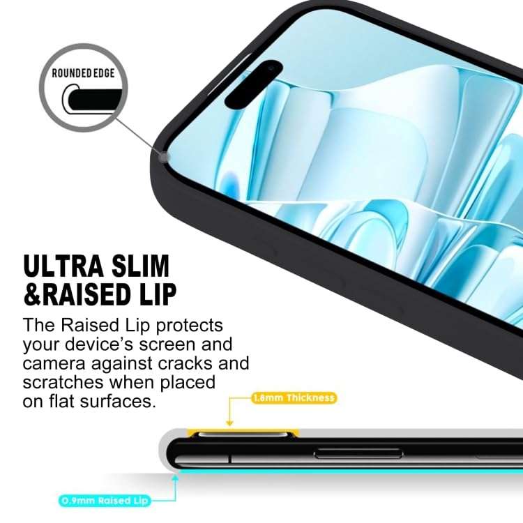 A Accessories kart Back Cover case compatable for [iPhone 16 Plus] Ultra-Thin Slim Fit Soft Silicon Back Cover Case Flexible TPU Matte Finish Coating Light Protective - Black 5