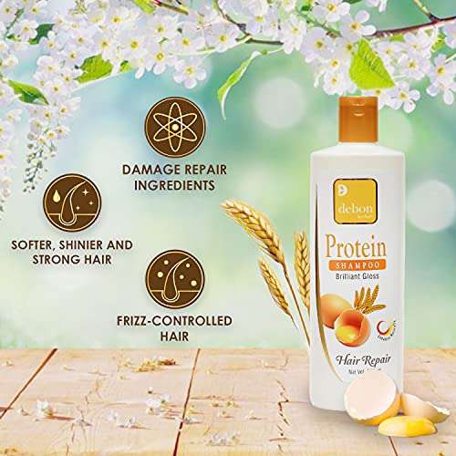 Debon Herbals Protein Shampoo For Hair Growth , Hair Fall Control , Dry Scalp and Strong Hair | Natural Ingredients | For Men, Women & Kids | 500ml 3