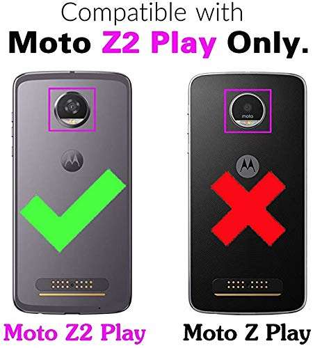 Asuwish Compatible with Moto Z2 Play Wallet Case Tempered Glass Screen Protector and Leather Flip Cover Card Holder Stand Phone Cases for Motorola MotoZ2Play Droid MotoZ2 2Play Z 2 2Z Z2play Blue 2