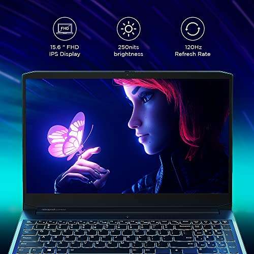 Lenovo IdeaPad Gaming 3 AMD Ryzen 7 5800H 15.6" (39.62cm) FHD IPS Gaming Laptop (16GB/512GB SSD/4GB NVIDIA RTX 3050/120Hz/Win 11/Office 2021/Backlit/3months Game Pass/Shadow Black/2.25Kg), 82K200X3IN 3