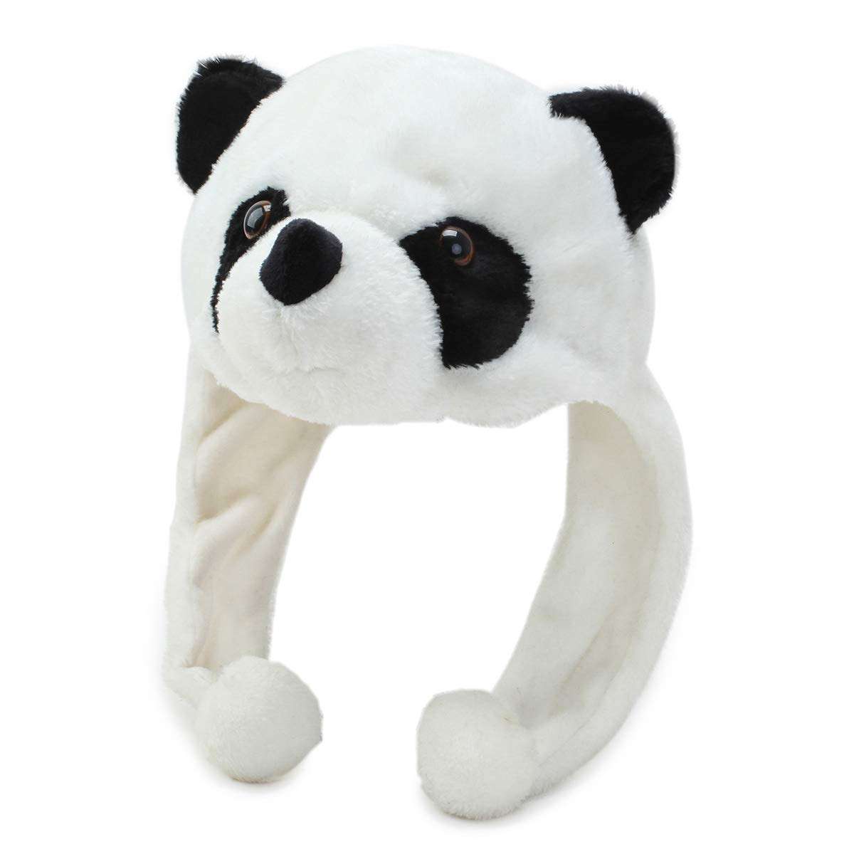 Soft Faux Fur Plush Stuffed Cute Panda Animal Costume Cap with Toy Hood for Boys and Girls (White, Free Size) 5