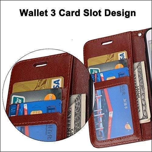 Frazil Vintage Stylish PU Leather Kickstand Premium Wallet Flip Case Cover with [ Stand View & Card Holder Option ] for Vivo Y95 (Brown) 5