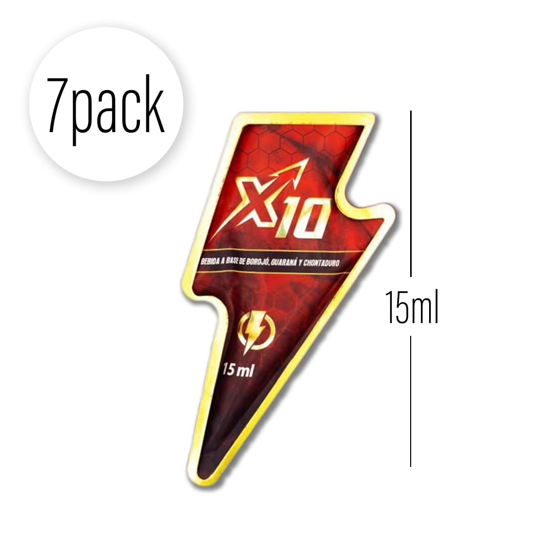 X10 Natural Supplement - Chontaduro, Guarana, and Borojó Blend | 15ml Sachets (7-Pack) | Plant-Based Energy Support. 6