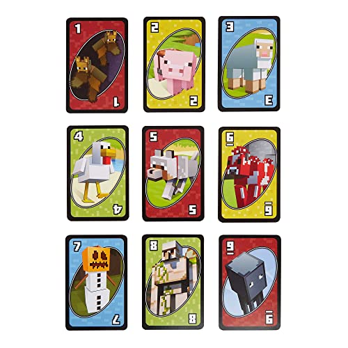 Mattel Games UNO Minecraft Card Game for Kids, Adults, Families & Parties, Deck & Special Rule Inspired by the Video Game, 2 to 10 Players 4