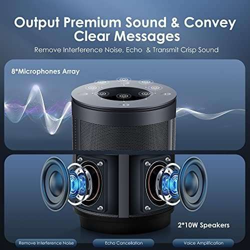 KanDao Meeting 360 Video Conference Camera, 8K Captured 1080P 360 Degree Meeting Room Camera, 8*Mics, 20W Speaker, 4-in-one USB Conference Webcam, Smart Tracking Zooming, Wide-Angle, Plug & Play 3