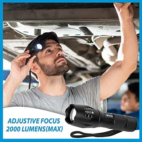 FREEZE2TRIM Vital Tac Flashlight, Elite Tac USA Tactical Flashlight, Battery Powered LED Flashlight VitalTac Flashlight High Lumens Military Grade 2000 Lumens 5 Modes Zoom, SOS, Ultra Bright Torch 5