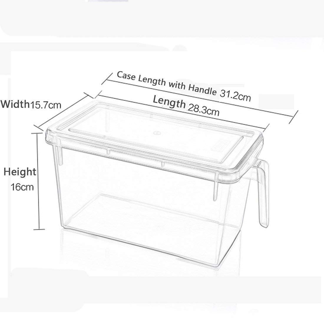 Smetchkart Plastic Fridge Storage Jar with Airtight Lid & Handle - 2000ml, 2 Pc, Transparent 3