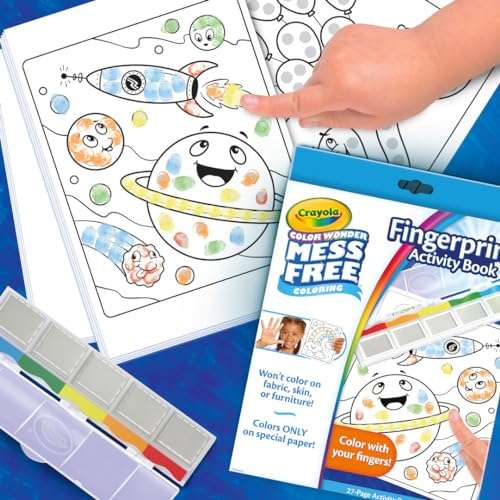 Crayola Color Wonder Mess Free Fingerprint Ink Painting Activity Set, Finger Painting Alternative, Toddler Coloring, Travel Activity, Gift for Toddlers 6