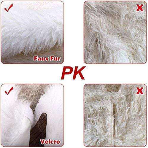 NANNY HIDDEN Christmas Tree Skirts, Luxury Faux Fur White Christmas Tree Skirts for Xmas Tree Decorations Party Home Office Holiday Décor (30 inch) 6