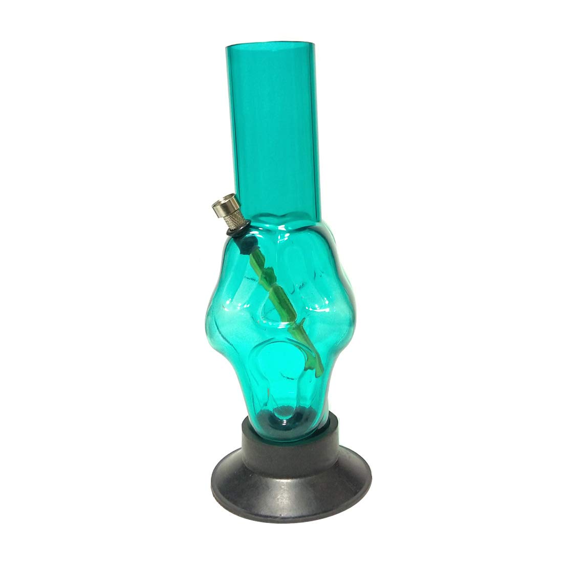 METIER® 12 Inch Skull Face Acrylic Waterpipe Smoking Bong(Transparent Aqua) 1