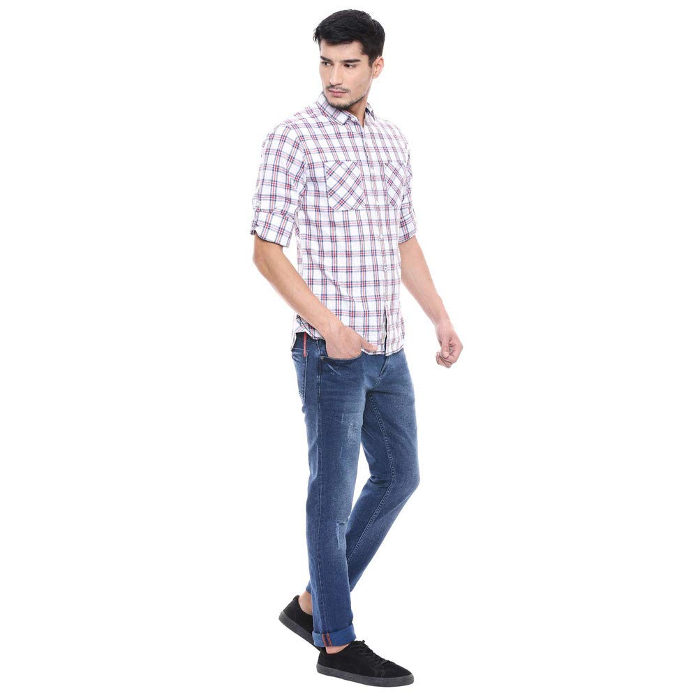 Life Men's Regular Fit Shirt (206275817_Red M) 4