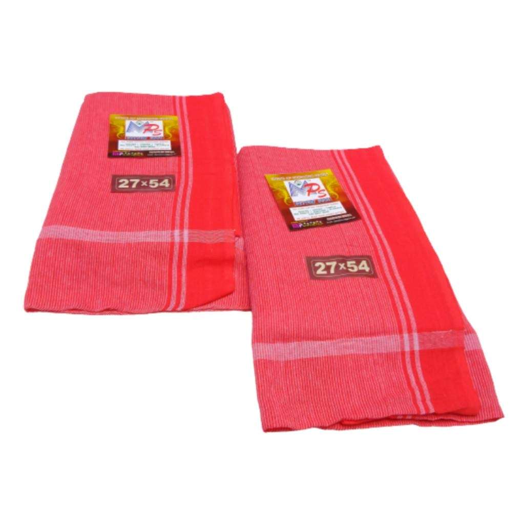 MPS COTTON COOL Kashi Red Towel 100% Cotton Pack of 2 Piece (Kashi Red Size:Length,46 Inch X 118 cm/Width,23 Inch X 59 cm Pack of 2 Piece) 2