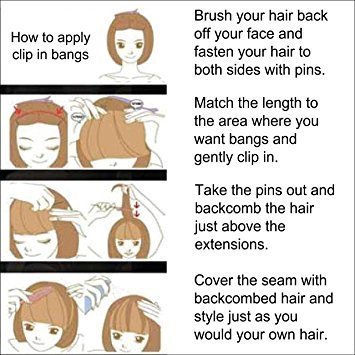 Fully Remy Human Hair Fringes Extension/Hair Piece Front Bangs For Women And Girls Center Partition Cut (Medium Brown) Pack Of 1 5