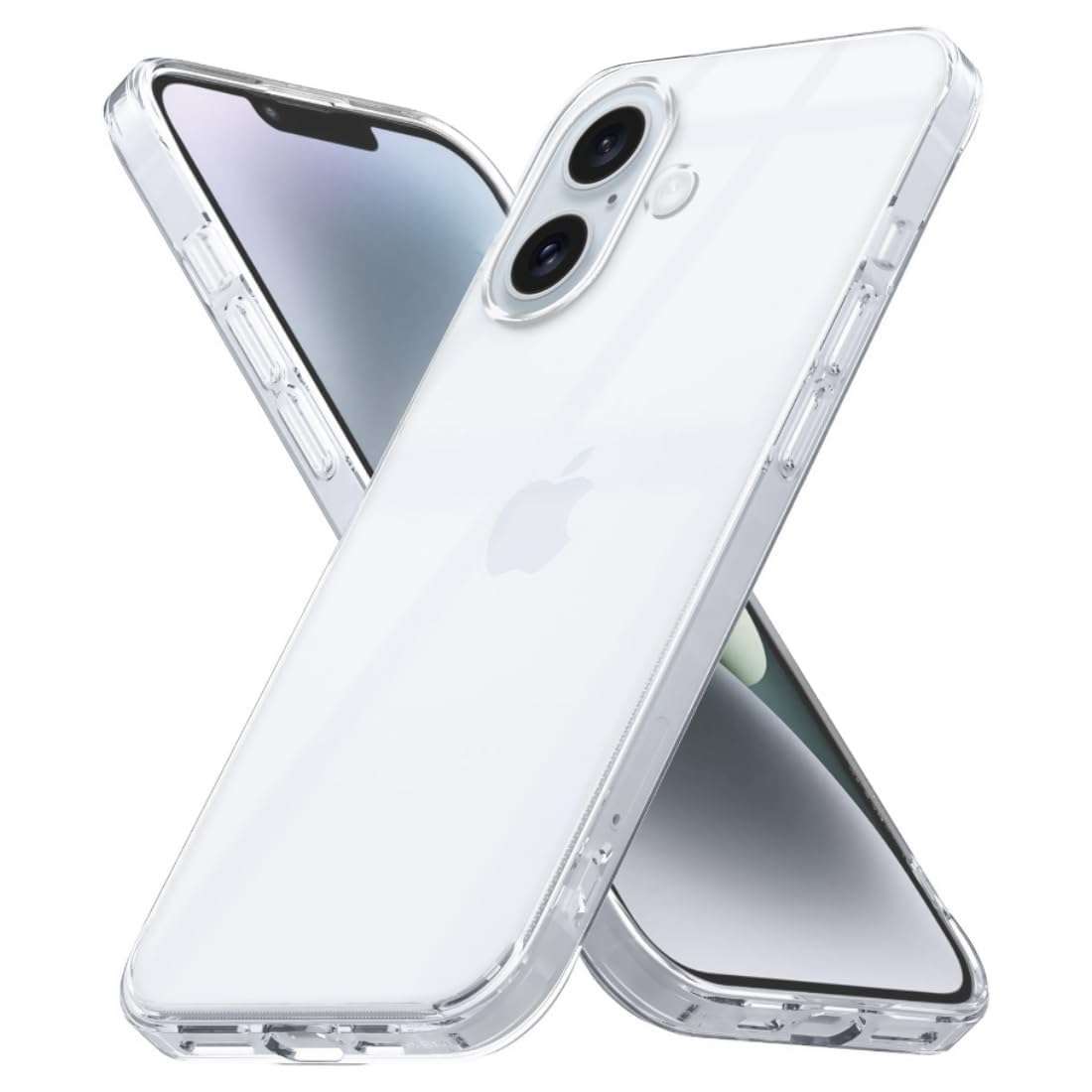 LIKECASE Shockproof PC Lightweight Protective Phone Unbreakable Hard Glass Case for iPhone 16 -Transparent 3