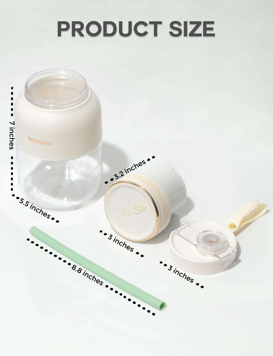 Mojoco Portable Smoothie Blender - 24oz Personal Blender for Shakes and Smoothies - Cordless Juice Blender with Stainless Steel Blade - Food Grade Rechargeable Travel Blender for Kitchen, Office, Gym 6