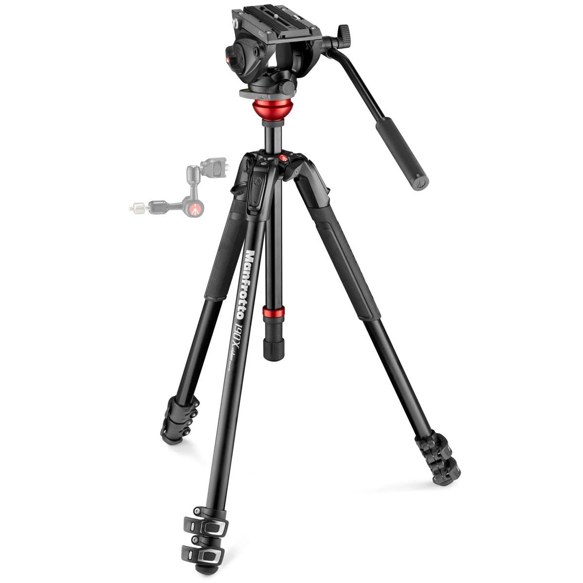 Manfrotto 190X 3-Section Aluminum Video Tripod with 500 Fluid Video Head 2