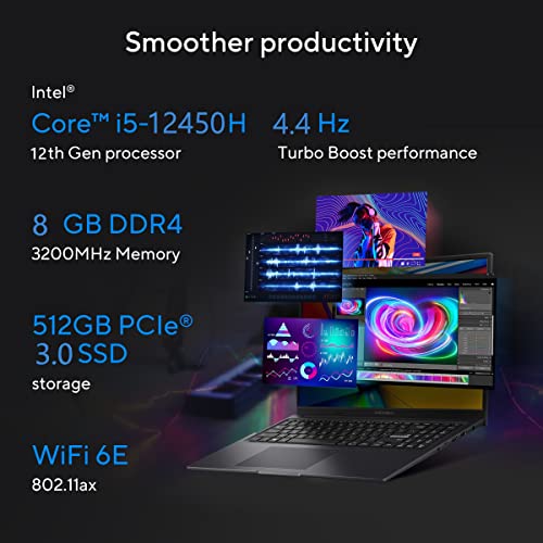 ASUS Creator Series Vivobook 16X 2023, Intel Core i5-12450H 12th Gen, 16.0-inch FHD+ 120Hz, Creator/Gaming Laptop (8GB/512GB SSD/NVIDIA GeForce RTX 2050/Win11/FP/Black/1.80 kg),K3605ZF-MB521WS 2
