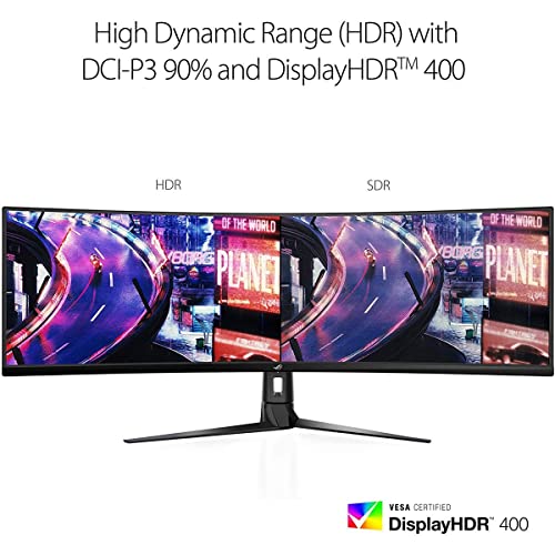 Asus ROG Strix XG49VQ 49” Curved Gaming FreeSync Monitor 144Hz Dual Full HD HDR Eye Care with DP HDMI Black 4