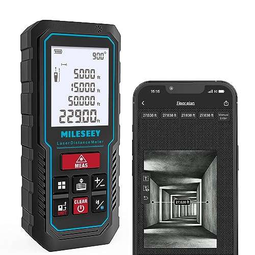 MiLESEEY Laser Measure 100M/328Ft, Laser Tape Measure,±2mm Accuracy Digital Tape Measure with Area, Volume Measurement, LCD Backlit, Mute Function, IP54, Battery Included 1