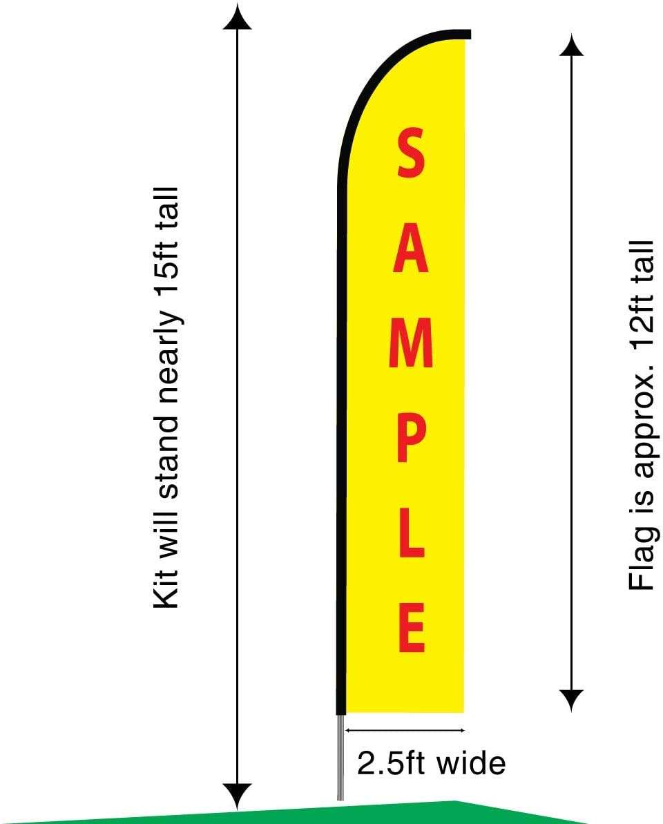 French Fries Sign Banner, Fries Feather Flag Pole Kit Outdoor Restaurant Business and Food Store Display, 15ft 3