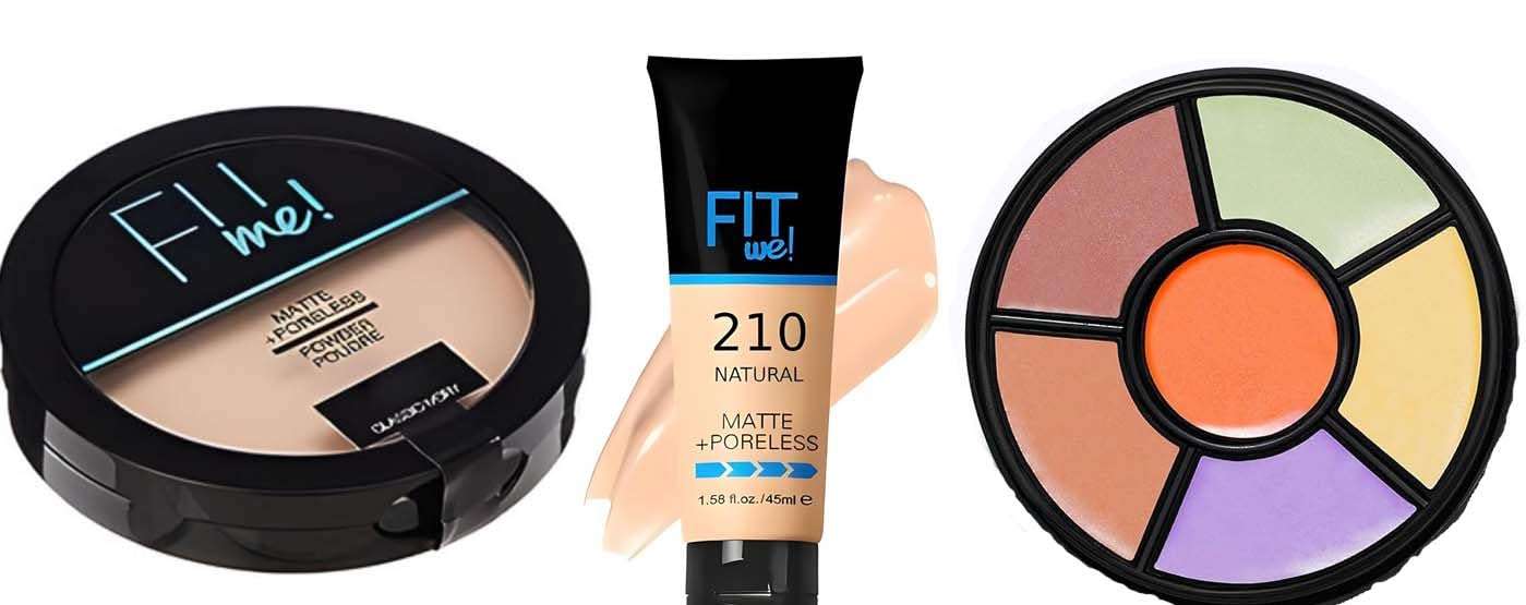 SIRF TUM 7 FiiME POWDER Pore-less Oil Control Compact Powder -3in1 Colour Corrector for Dark Circles, Pro Concealer for Women -Full Coverage Concealer with Orange Corrector-fit we foundation 1
