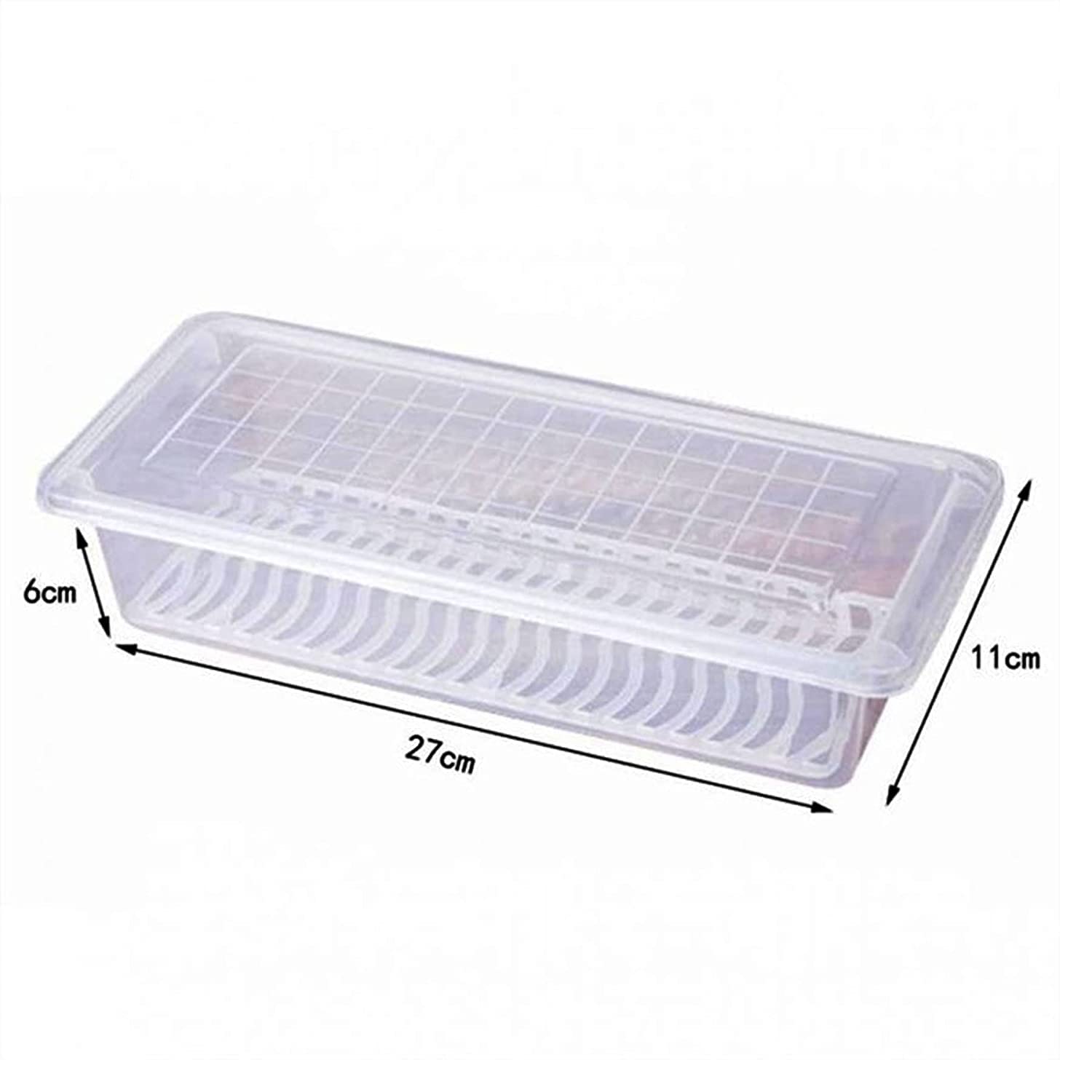 Divyabhav® Food Storage Containers with Removable Drain Plate Tray Plastic Stackable Freezer Storage Containers airtight lid Fresh for Storing Fruits, Vegetables, Meat, Fish etc ( PACK OF - (2) 6