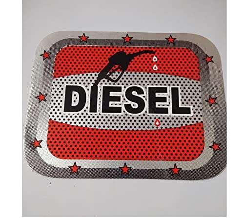 AUTONEST Diesel Car Fuel Lid Decal/Sticker Printed (Square) (Black,Red & Grey) (Sticker Size: 14.5cm X 14.5cm) for Maruti Ciaz 3