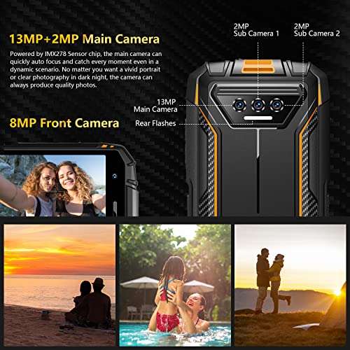 DOOGEE Rugged Smartphone, S41 PRO, Unlocked Android Phone 2023, 7GB+32GB SD 1TB, 5.5" HD, 4G Dual Sim Unlocked Cellphone, 6300mAh, Android 12/IP68 Waterproof/Military Grade Android Phone/NFC | Black 4