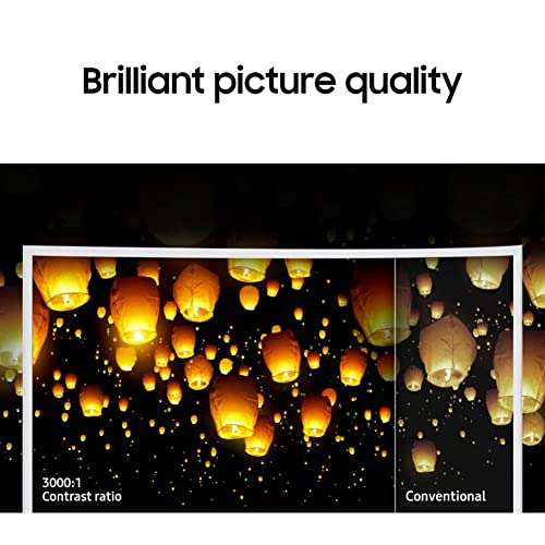 SAMSUNG Curved White Monitor for Business 27inch 1080p LED Widescreen AMD FreeSync 60Hz Refresh Rate 4ms 3000:1 Contrast Ratio Anti-Glare VGA D-Sub HDMI Cable 4