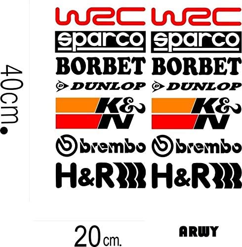 ARWY car stickers exterior 14Pcs Racing Sponsors Logo Graphic Decal 3