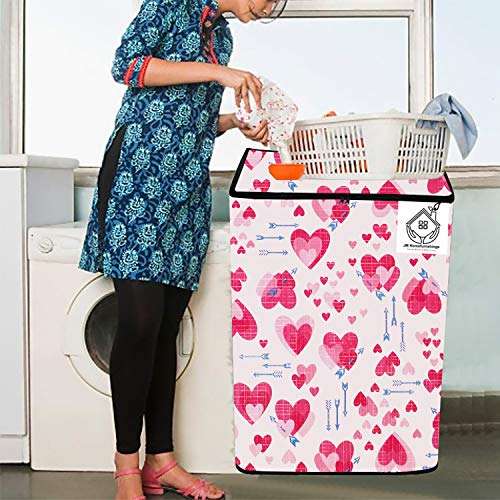 Jm Homefurnishings Vinyl Washing Machine Cover for Lg 6.2 Kg Fully Automatic Top Loading, T7288nddla.abwpeil, Love Heart Print (Brink Pink) 2