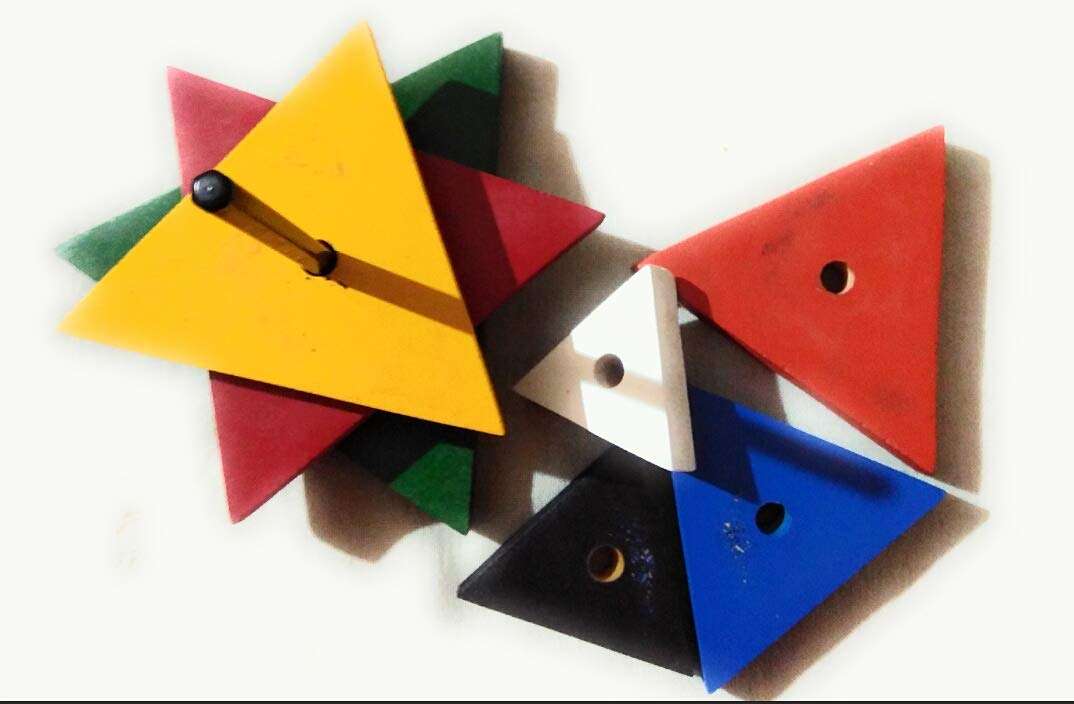 FUTUREZ KEY� Wooden Rainbow Stacking Tower,7 Pcs Triangle Puzzle Tower, Educational Toy Helps Kids Recognise and Sizes 4