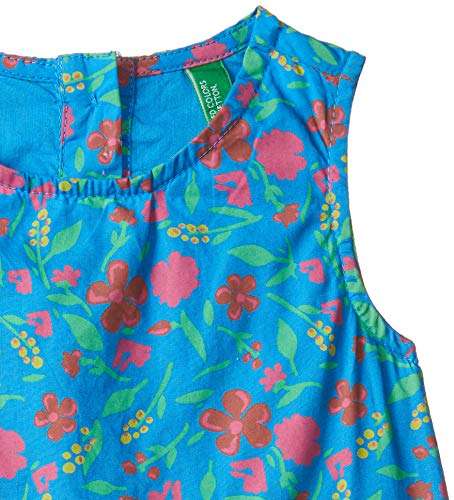 United Colors of Benetton Baby Girl's Regular fit Dungaree (18P4DUNG1287I_901_Blue Curacao_1Y 9-12 Months) 2