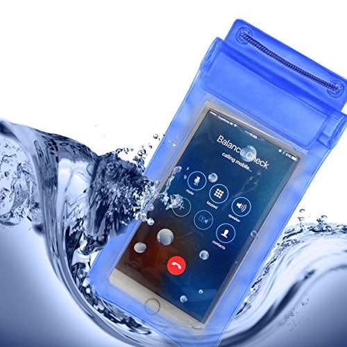 ACM Waterproof Bag Case Compatible with Intex Indie 11 Iv0318nd Mobile (Rain,Dust,Snow & Water Resistant) Blue 4