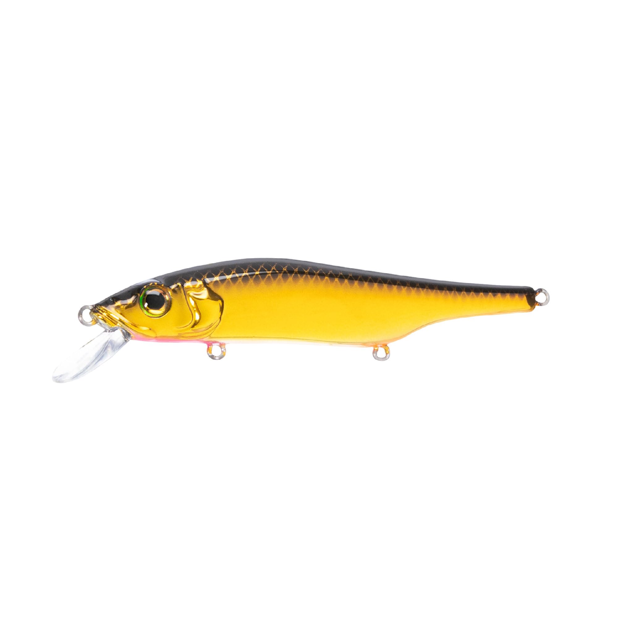 Bill Lewis Scope-Stik 120 Suspending 4'-6' Jerkbait Fishing Lifelike Freshwater & Saltwater Lure with Mustad UltraPoint Triple Grip Hooks, Gold Black/Orange Belly 3