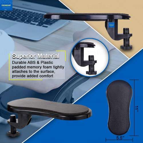 FreshDcart Adjustable Computer Arm Rest Ergonomic Attachable Computer Table Arm Support Stand Desk Rests Chair Extender for Home Office(Black Pack Of 1) 3