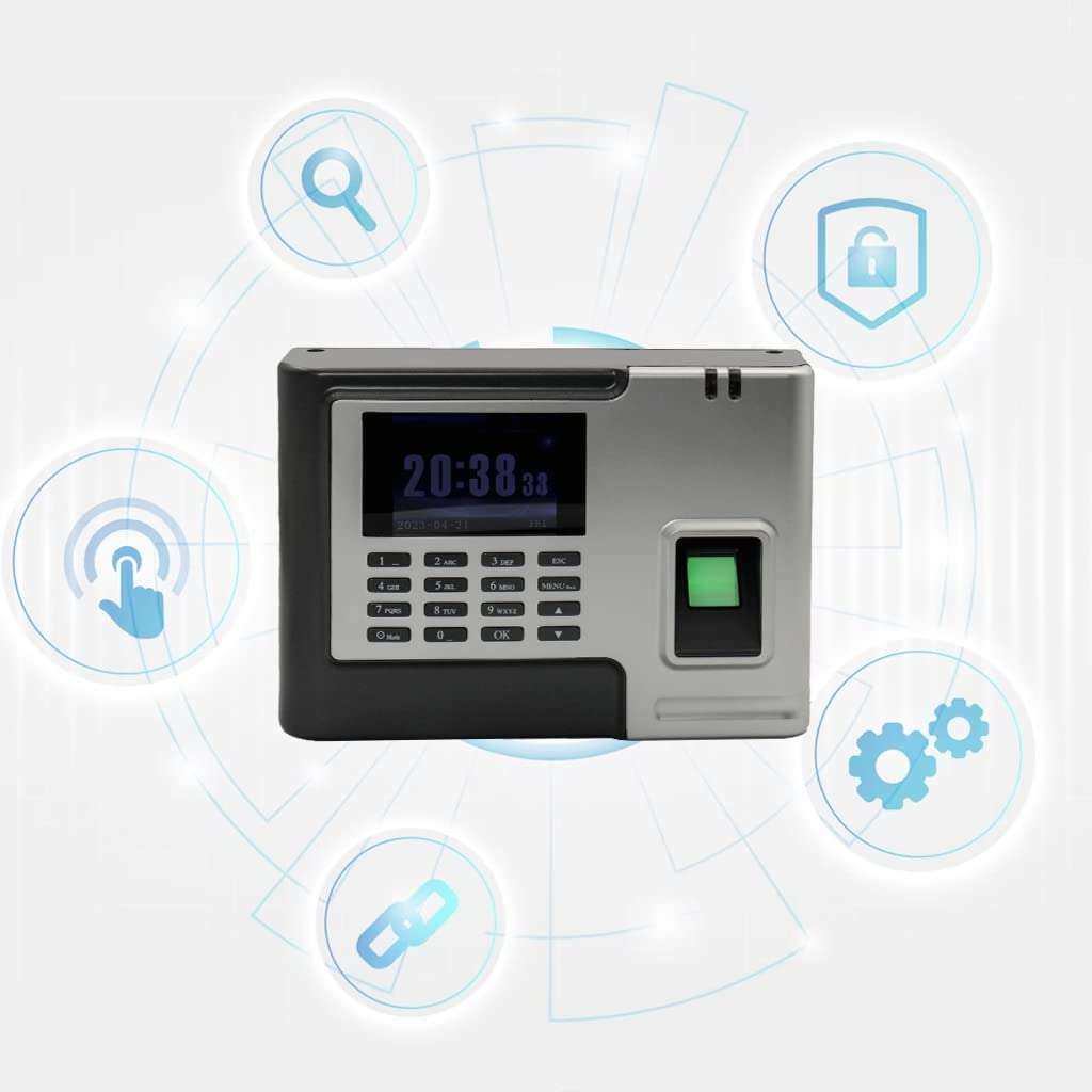 Biometric Fingerprint Time Attendance Machine, Salary Box Attendance System | Employees Checking-in Recorder with Build-in SSR Excel Software | 2.8 inch TFT Color Display | Capacity To Store 3000 Fingerprints | Transaction Capacity 60000 6