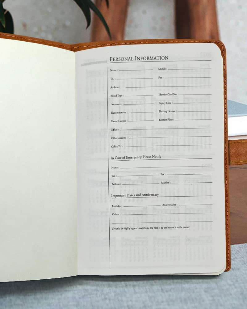 Diarymart Leather Hardbound Executive Notebook Diary with Metallic Lock For Office Personal Use, A5 Size, 192 Pages (Brown) 5