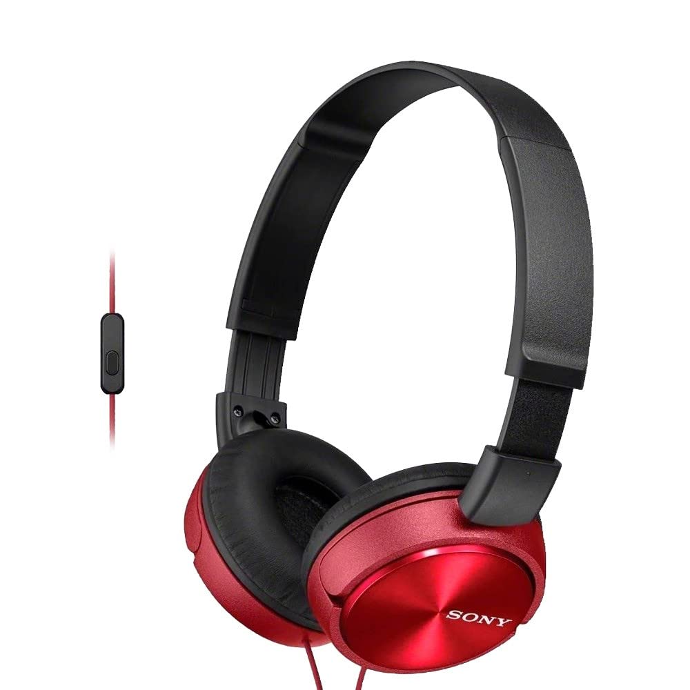 Sony Foldable Headphones with Smartphone Mic and Control - Metallic Red 1