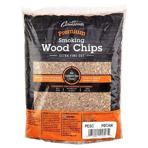 Camerons Smoking Wood Chips (Pecan)- Extra Fine Kiln Dried BBQ Chips- 100% All Natural Barbecue Smoker Shavings- 2lb Bag 1