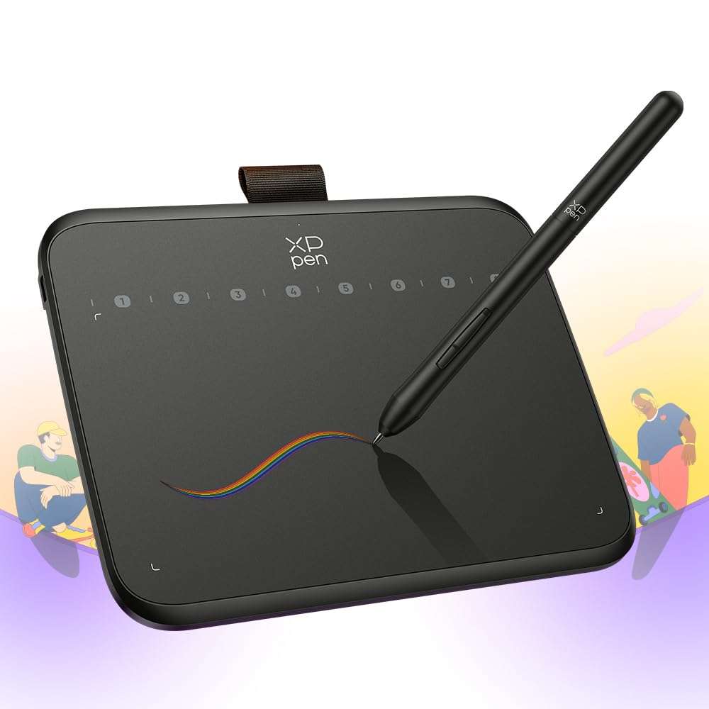 XPPen Deco 640 Drawing Tablet with 16384 Pressure Levels Sensitivity Battery-Free Stylus 6*4 Inch OSU Drawing Pad Graphic Tablet for Digital Drawing Teaching Designing Editing Work for PC Mac Android 1