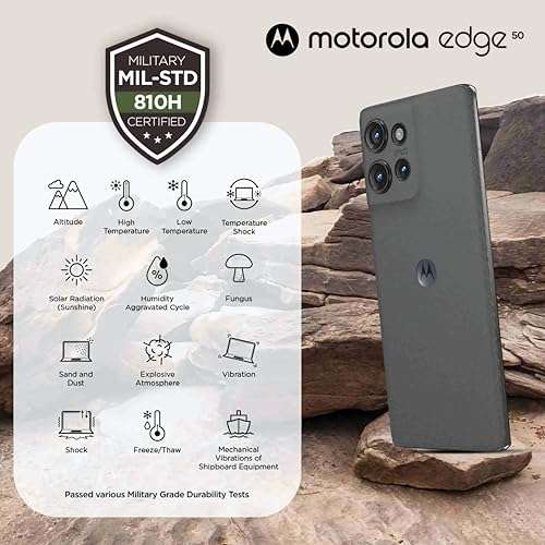 Motorola Edge 50 5G (8GB RAM + 256GB Storage) | 50MP + 13MP + 10MP | 32MP Front Camera | 5000 mAh Battery | Snapdragon 7 Gen 1 Accelerated Edition Processor (Koala Grey) 2