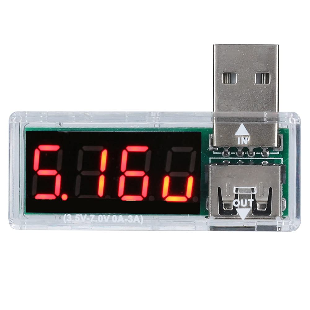 Mavaol 2 Pieces USB Detector Voltage Current Tester Voltmeter Ammeter Portable for Mobile Phone Users (Weiß) 1